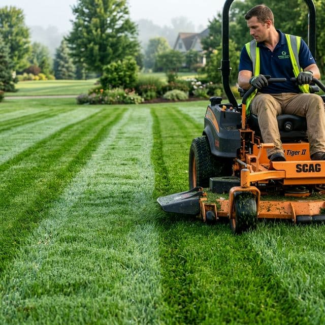 Lawn care precision mowing