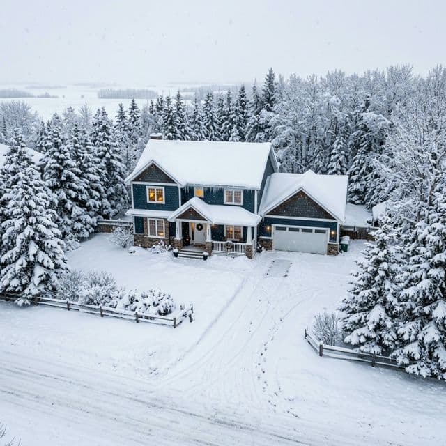 Snow covered property in Saskatoon